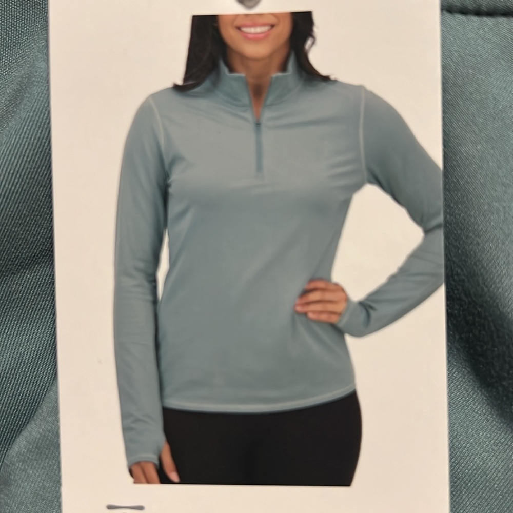 New Soybu Women's Long Sleeve Quarter Zip‎ green active top outdoor
